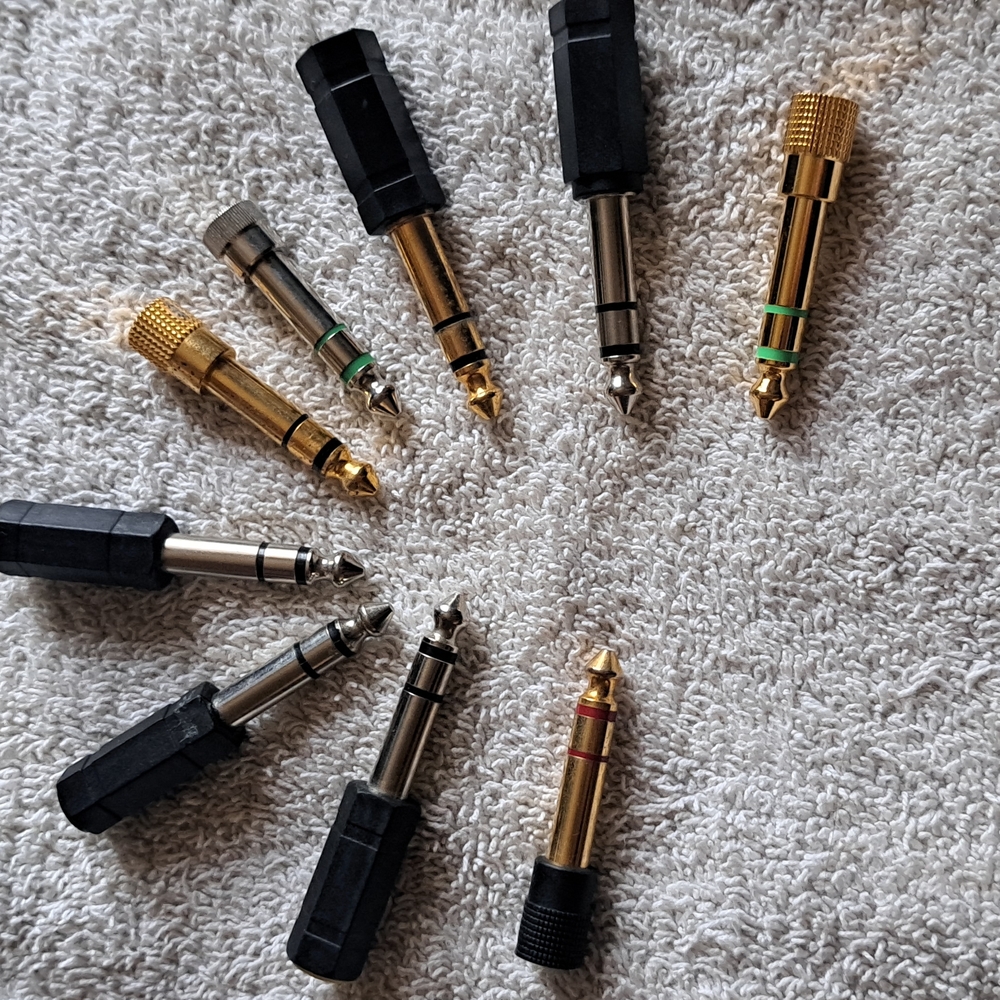 Gold and Black Audio Jack Adapters